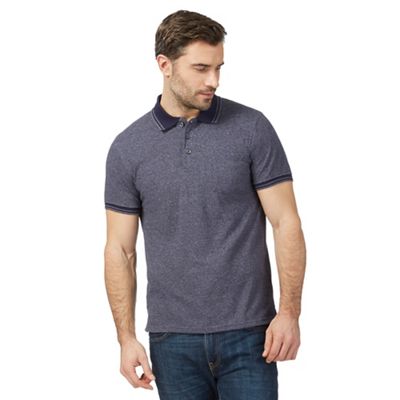 Maine New England Navy textured tailored fit polo shirt